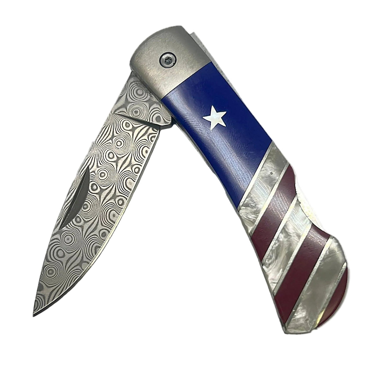 Santa Fe StoneWorks Patriotic 3 Inch Damascus Knife