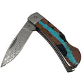 Santa Fe StoneWorks 3" Damascus Turquoise Knife