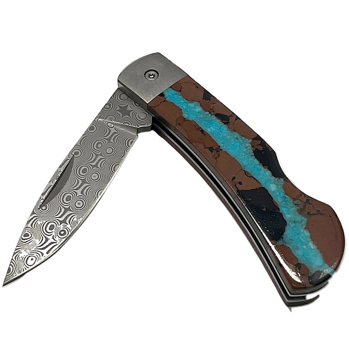 Santa Fe StoneWorks 3" Damascus Turquoise Knife