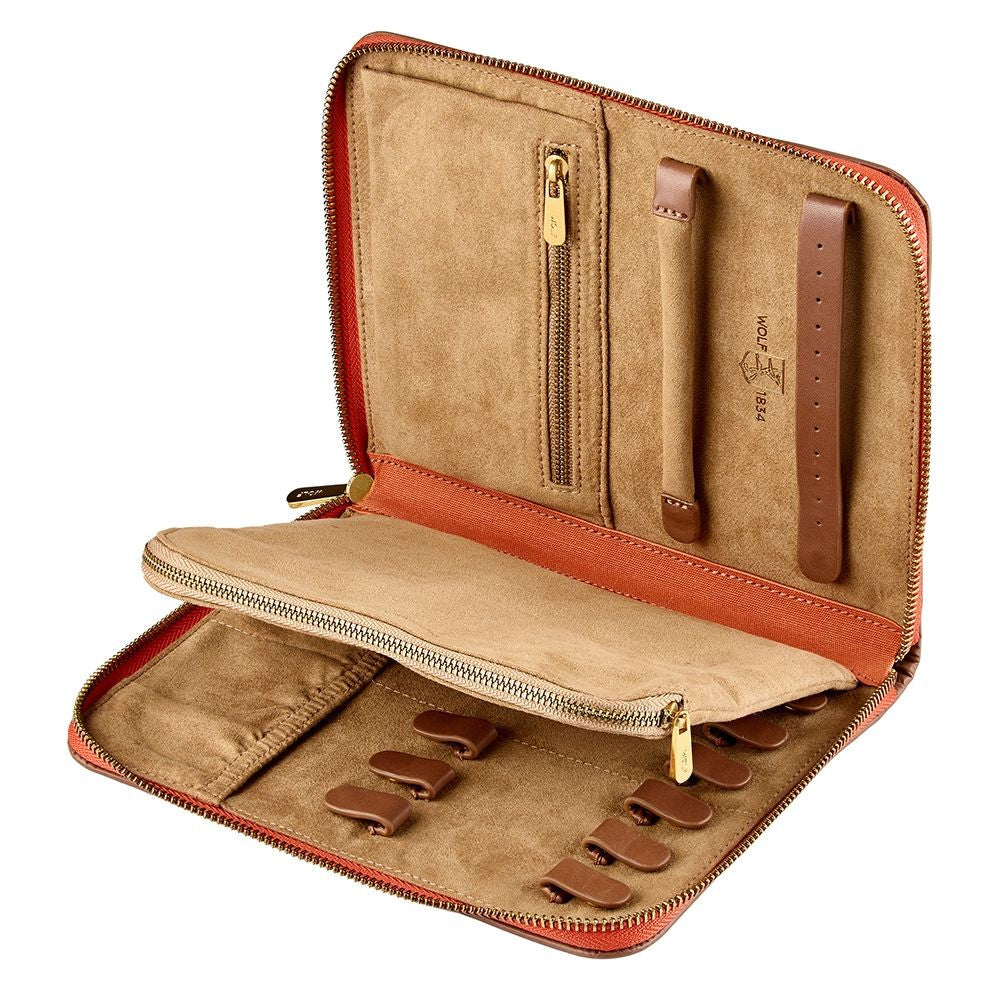 Wolf Ida Orange Travel Zip Jewelry Portfolio
