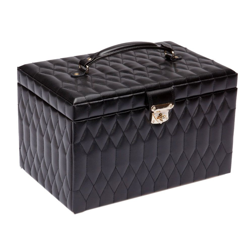 Wolf Caroline Extra Large Black Jewelry Box