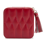 Wolf Caroline Zip Anti-Tarnish Red Jewelry Case