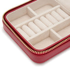 Wolf Caroline Zip Anti-Tarnish Red Jewelry Case