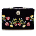 Wolf Zoe Floral Embroidered Velvet Jewelry Box