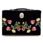 Wolf Zoe Floral Embroidered Velvet Jewelry Box