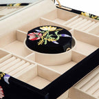 Wolf Zoe Floral Embroidered Velvet Jewelry Box