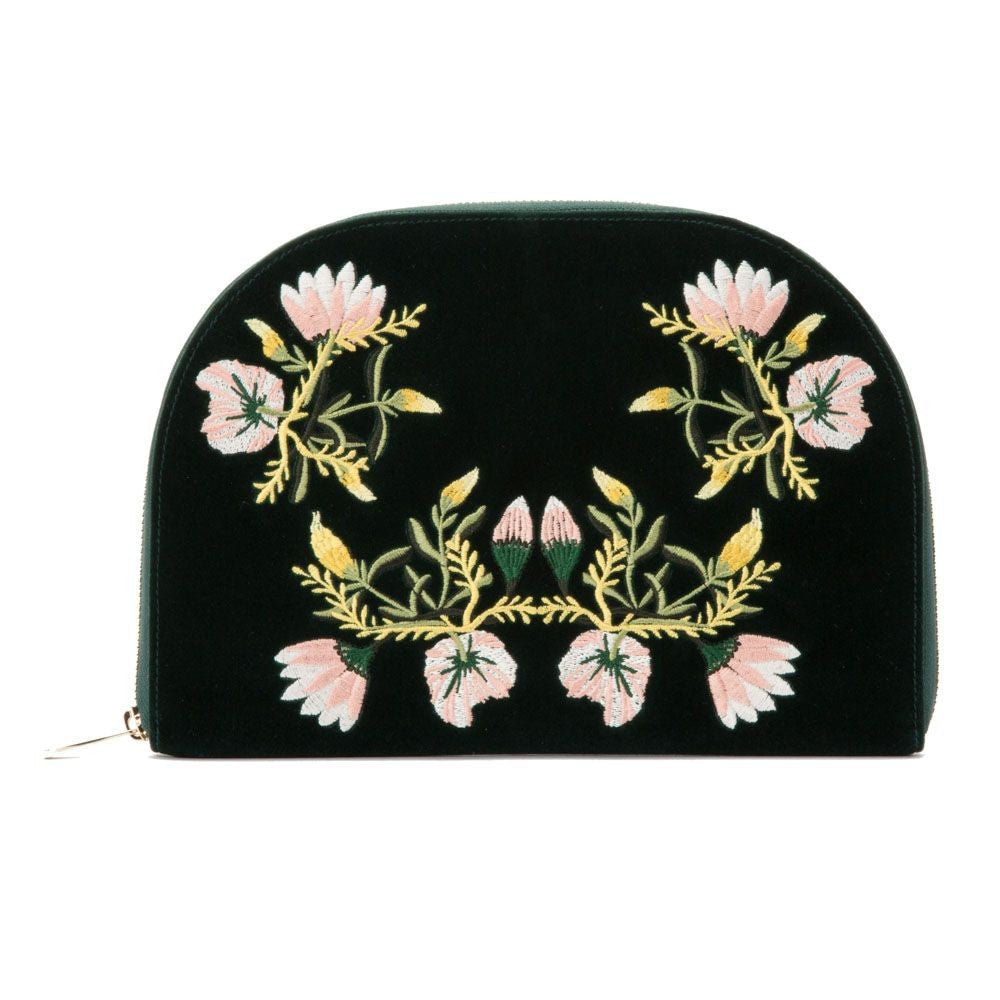 Wolf Zoe Floral Embroidered Velvet Jewelry Portfolio