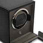 Wolf Cub Single Watch Winder in Black with Cover