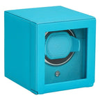 Wolf Cub Single Watch Winder in Turquoise with Cover