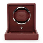 Wolf Cub Single Watch Winder in Bordeaux with Cover