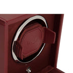 Wolf Cub Single Watch Winder in Bordeaux with Cover