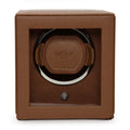 Wolf Cub Single Watch Winder in Cognac with Cover