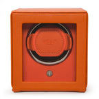 Wolf Cub Single Watch Winder in Orange with Cover