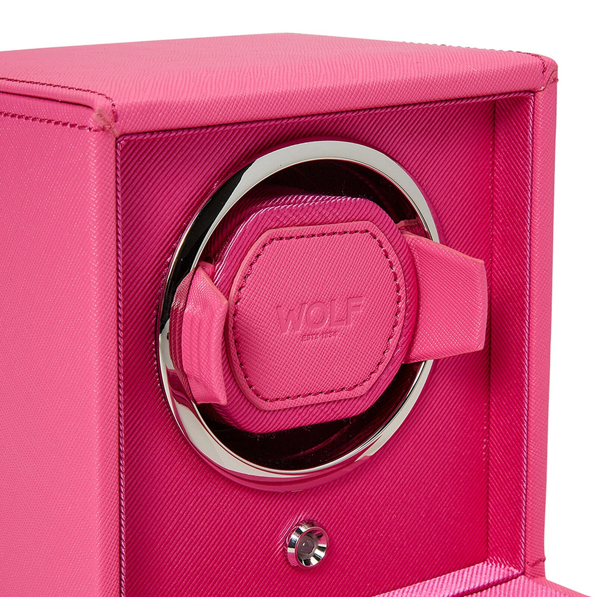 Wolf Cub Single Watch Winder in Pink with Cover