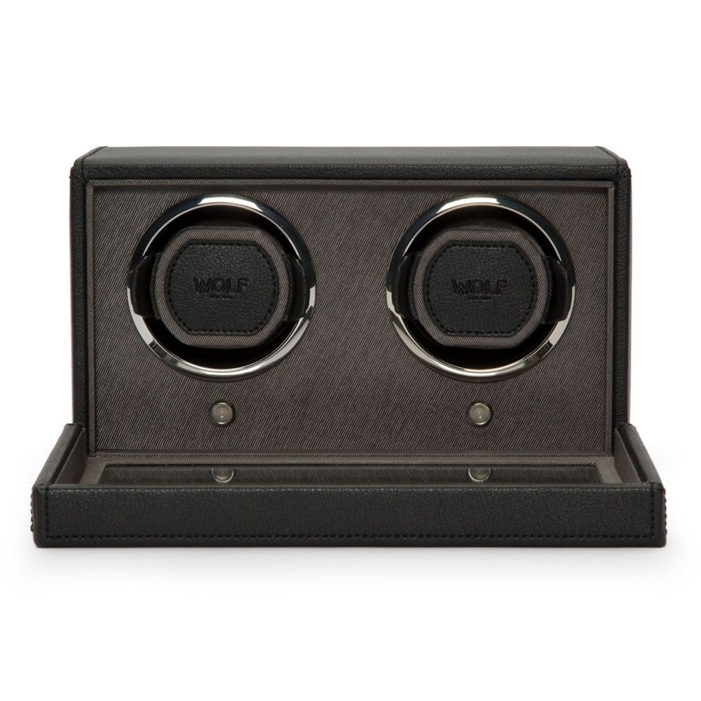 Wolf Cub Double Watch Winder Black with Cover