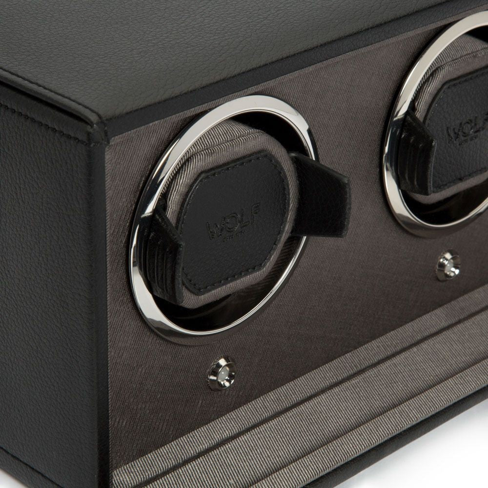 Wolf Cub Double Watch Winder Black with Cover