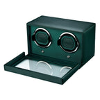 Wolf Cub Double Watch Winder Green with Cover