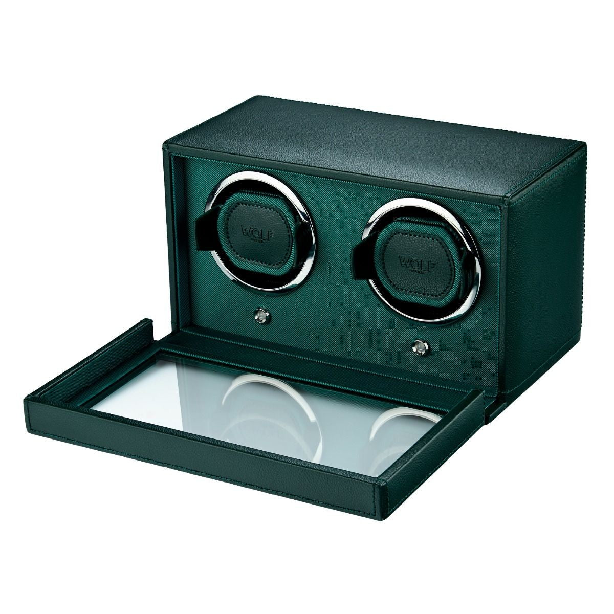 Wolf Cub Double Watch Winder Green with Cover