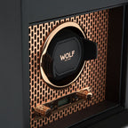 Wolf Axis Copper Watch Winder with Top Storage