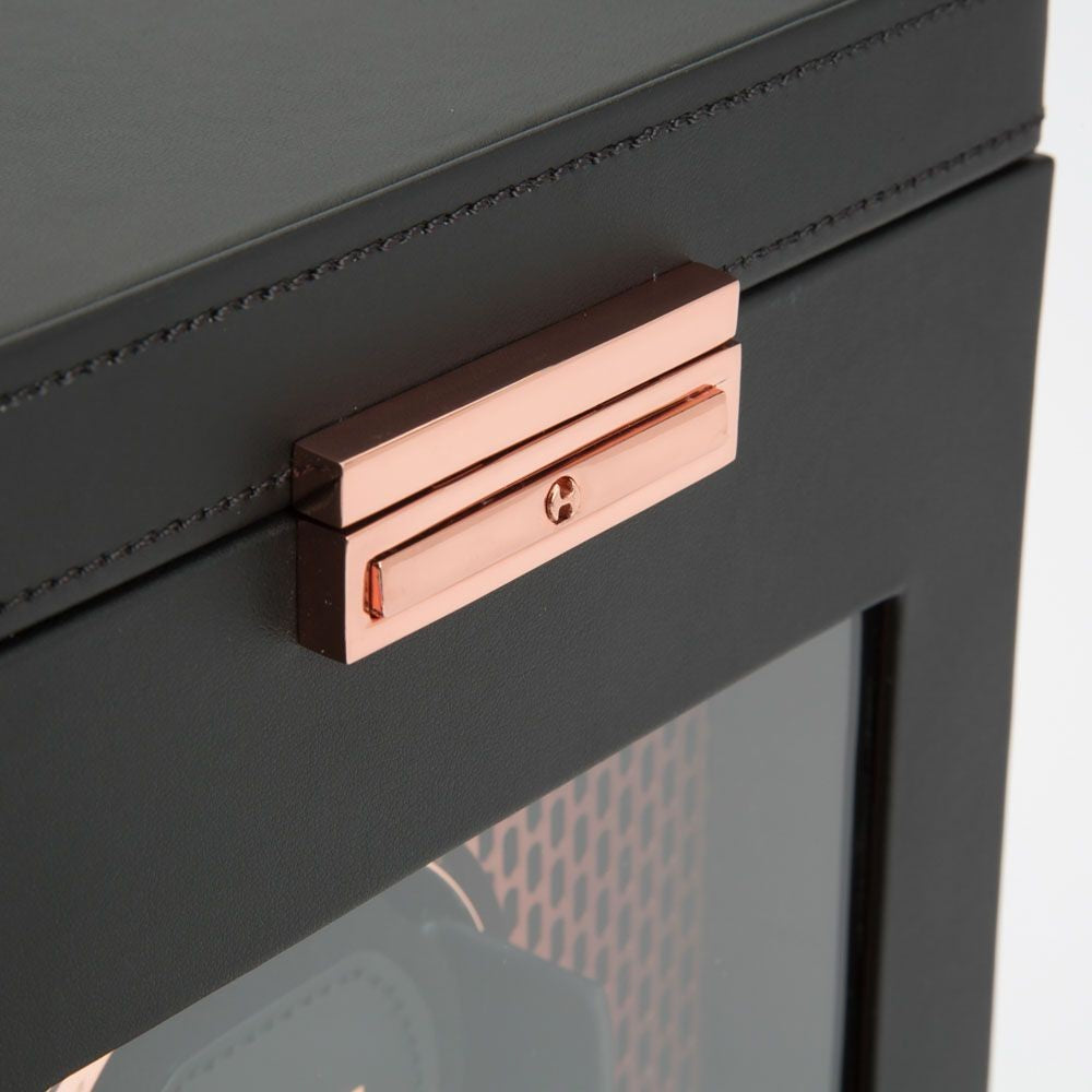 Wolf Axis Copper Watch Winder with Top Storage