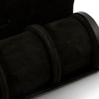 Wolf British Racing Black Leather Triple Watch Roll