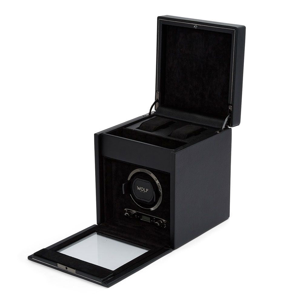 Wolf British Racing Single Watch Winder with Top Storage