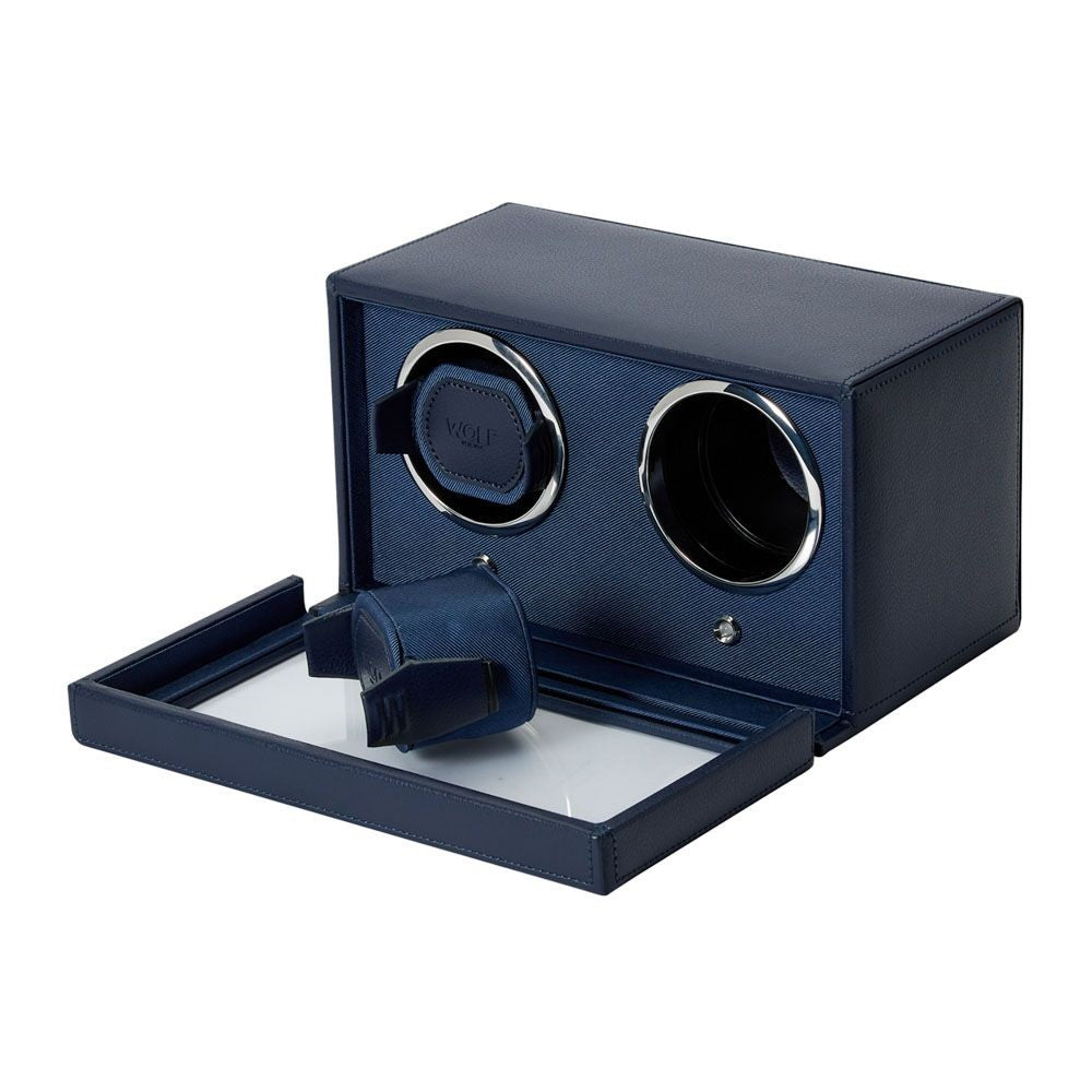 Wolf Cub Double Watch Winder Navy with Cover