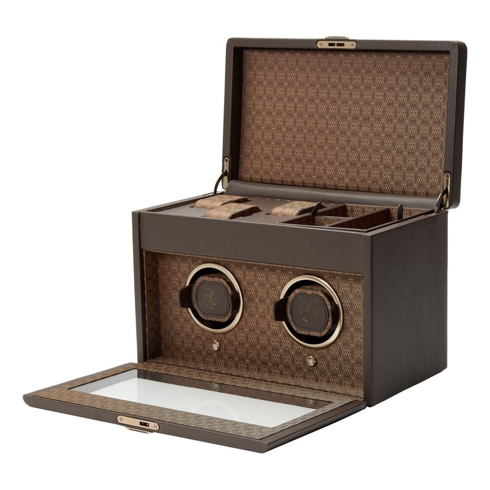 Wolf 190th Anniversary Earth Double Watch Winder with Top Storage