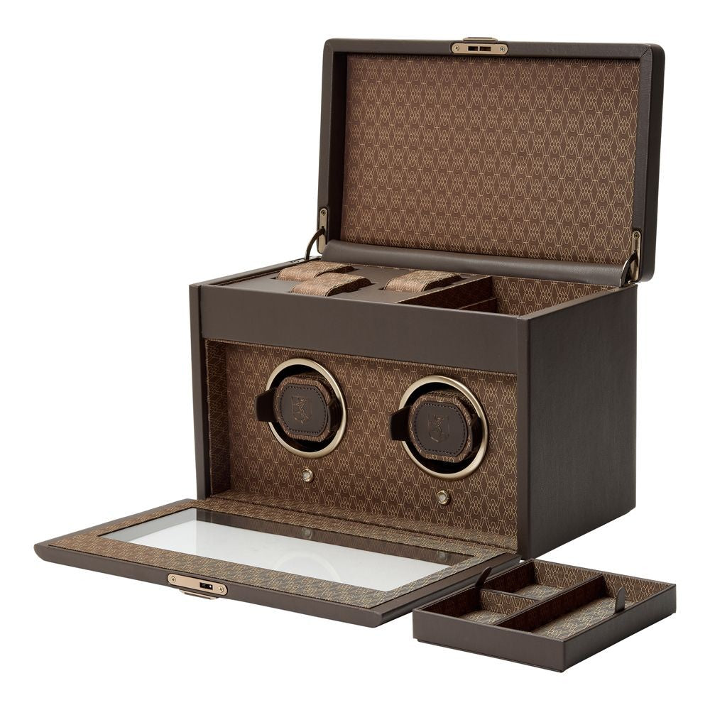 Wolf 190th Anniversary Earth Double Watch Winder with Top Storage