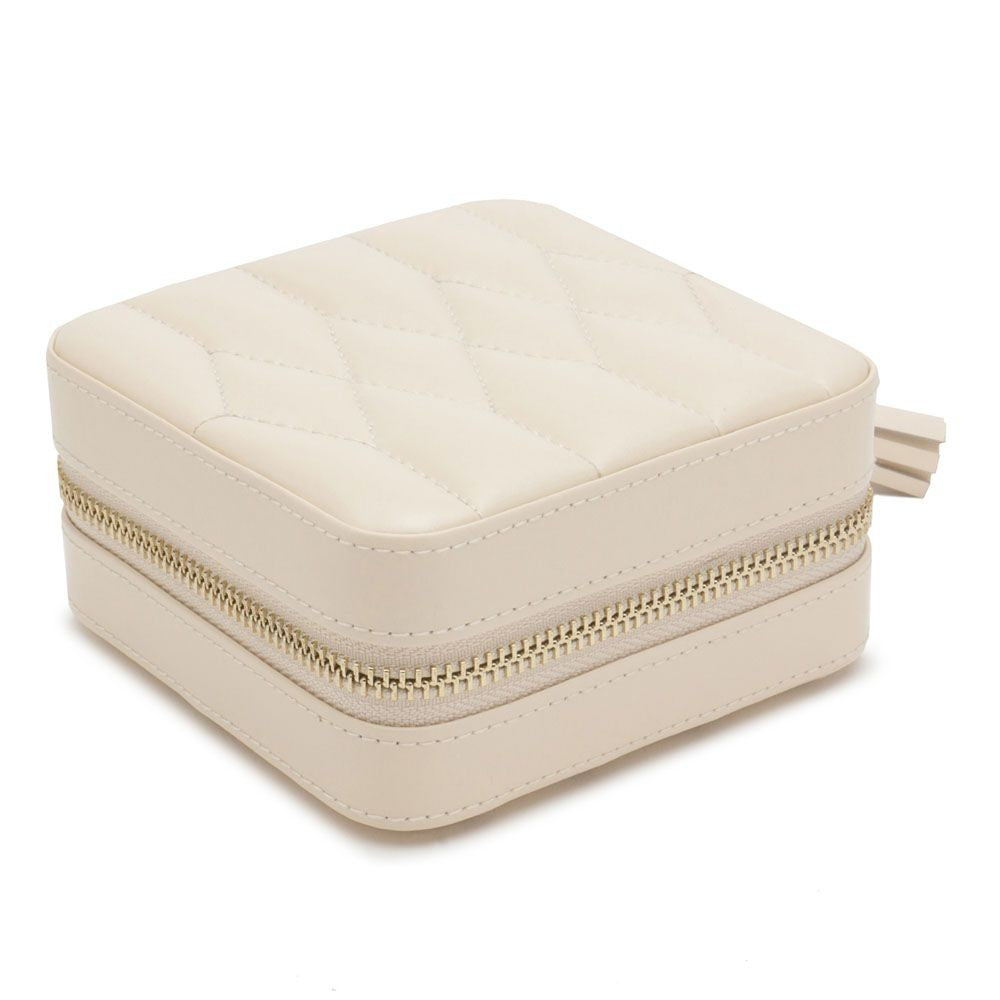 Wolf Caroline Zip Anti-Tarnish Ivory Jewelry Case