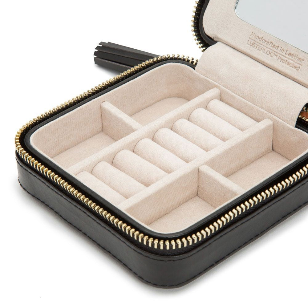 Wolf Caroline Zip Anti-Tarnish Black Jewelry Case