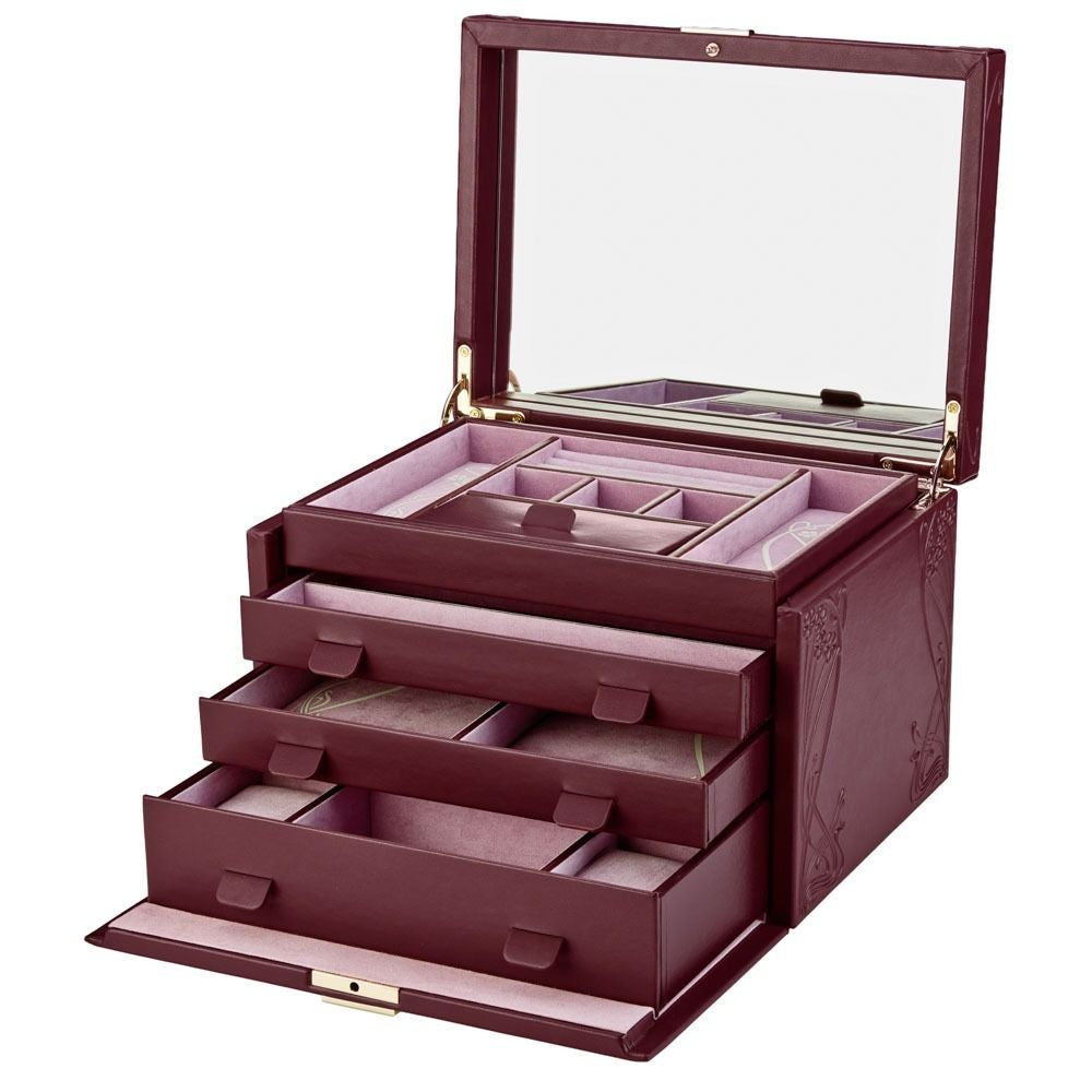 Wolf x Liberty Lanthe Large Burgundy Jewelry Box