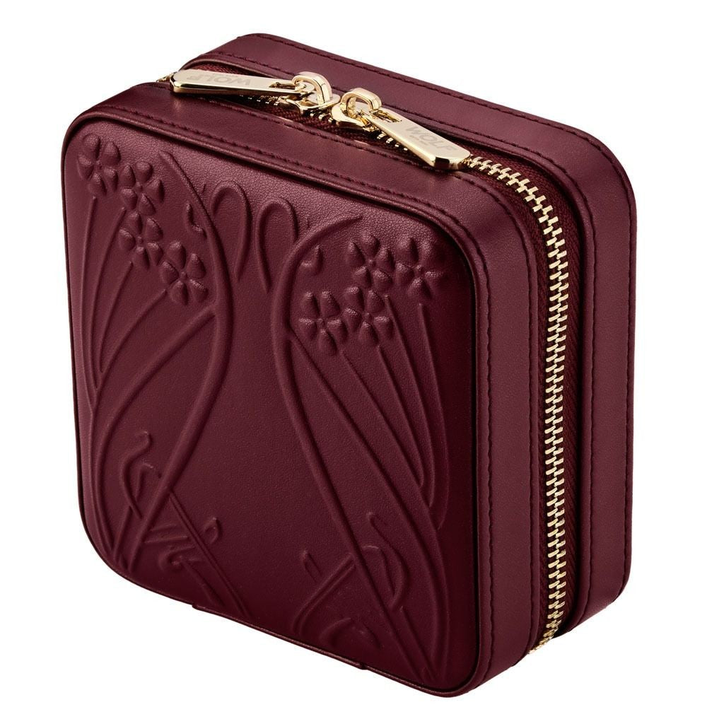 Wolf x Liberty All Over Ianthe Small Burgundy Jewelry Zip Case