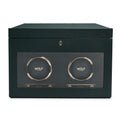 Wolf British Racing Green Double Watch Winder with Storage