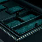 Wolf British Racing Green Double Watch Winder with Storage