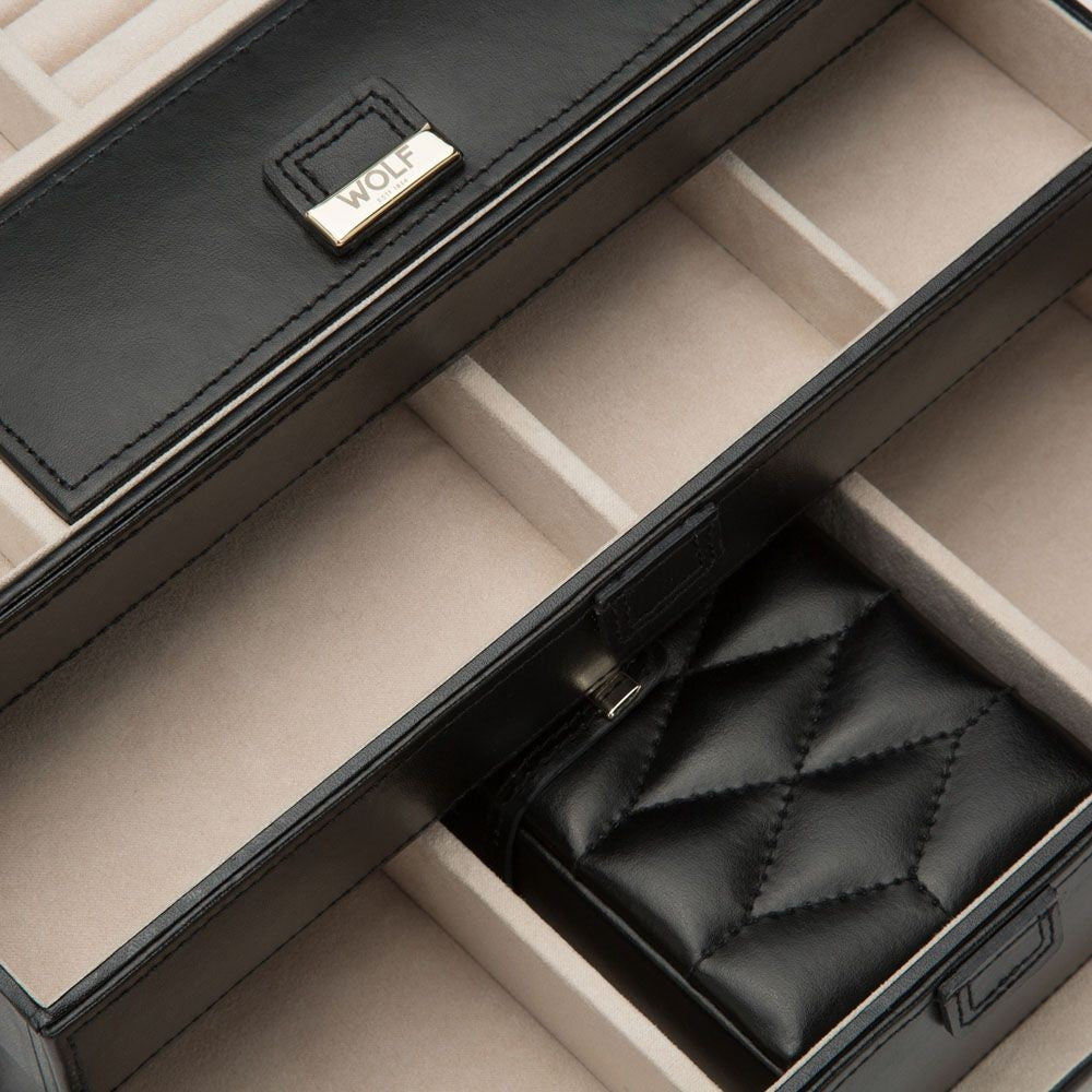 Wolf Caroline Medium Black Jewelry Case
