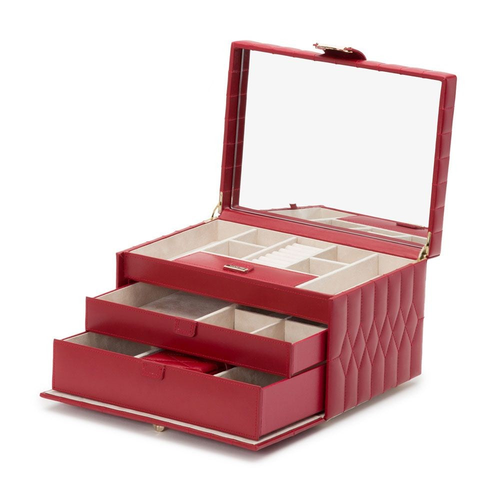 Wolf Caroline Medium Red Jewelry Case