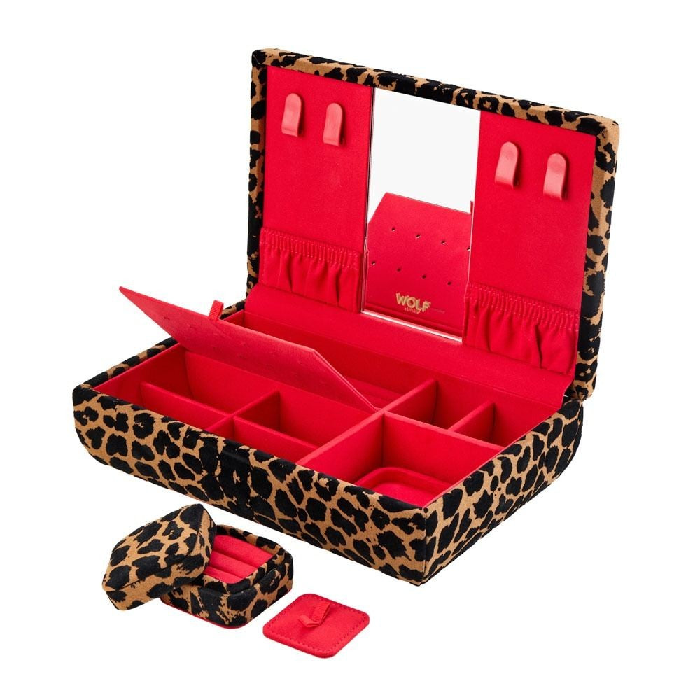 Wolf Savana Leopard Print Anti-Tarnish Jewelry Box