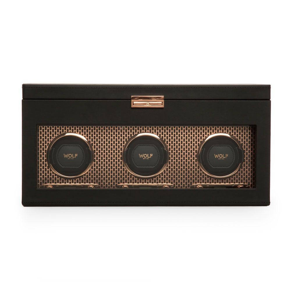 Wolf Axis Triple Watch Winder Rose Gold