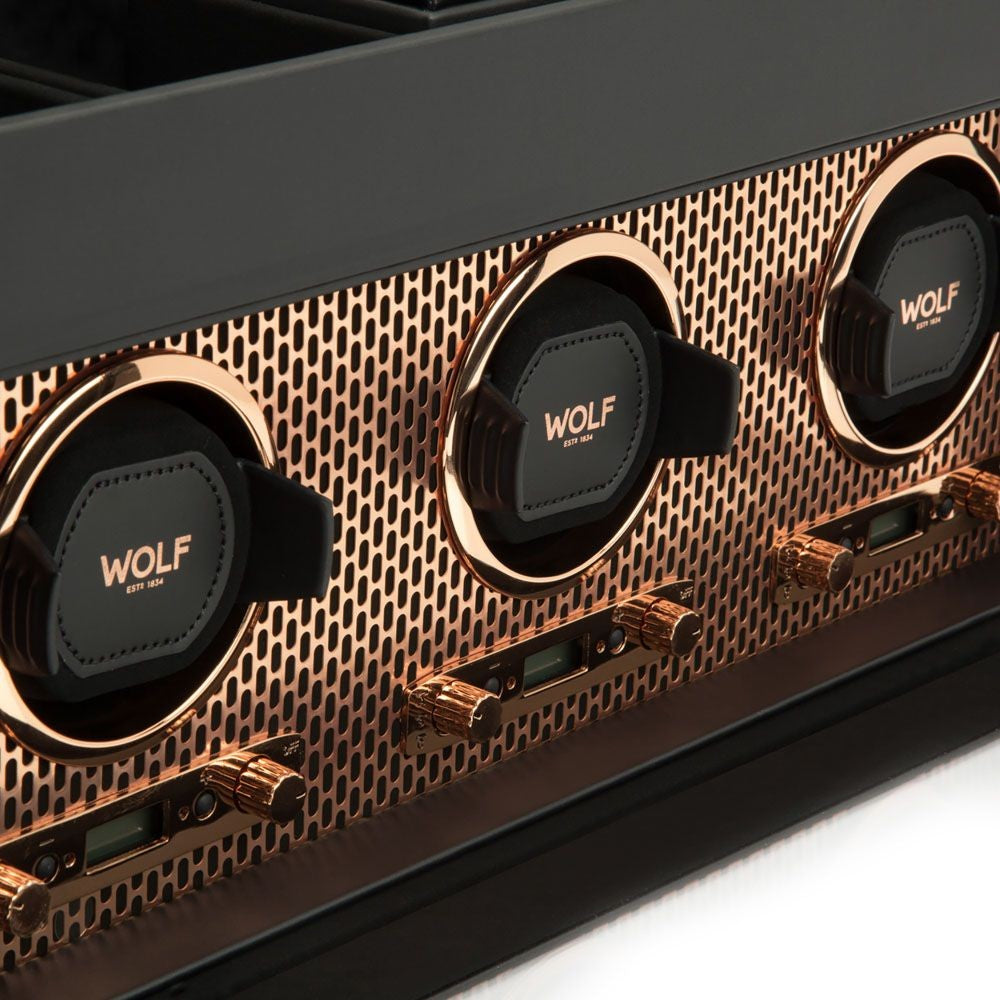 Wolf Axis Triple Watch Winder Rose Gold