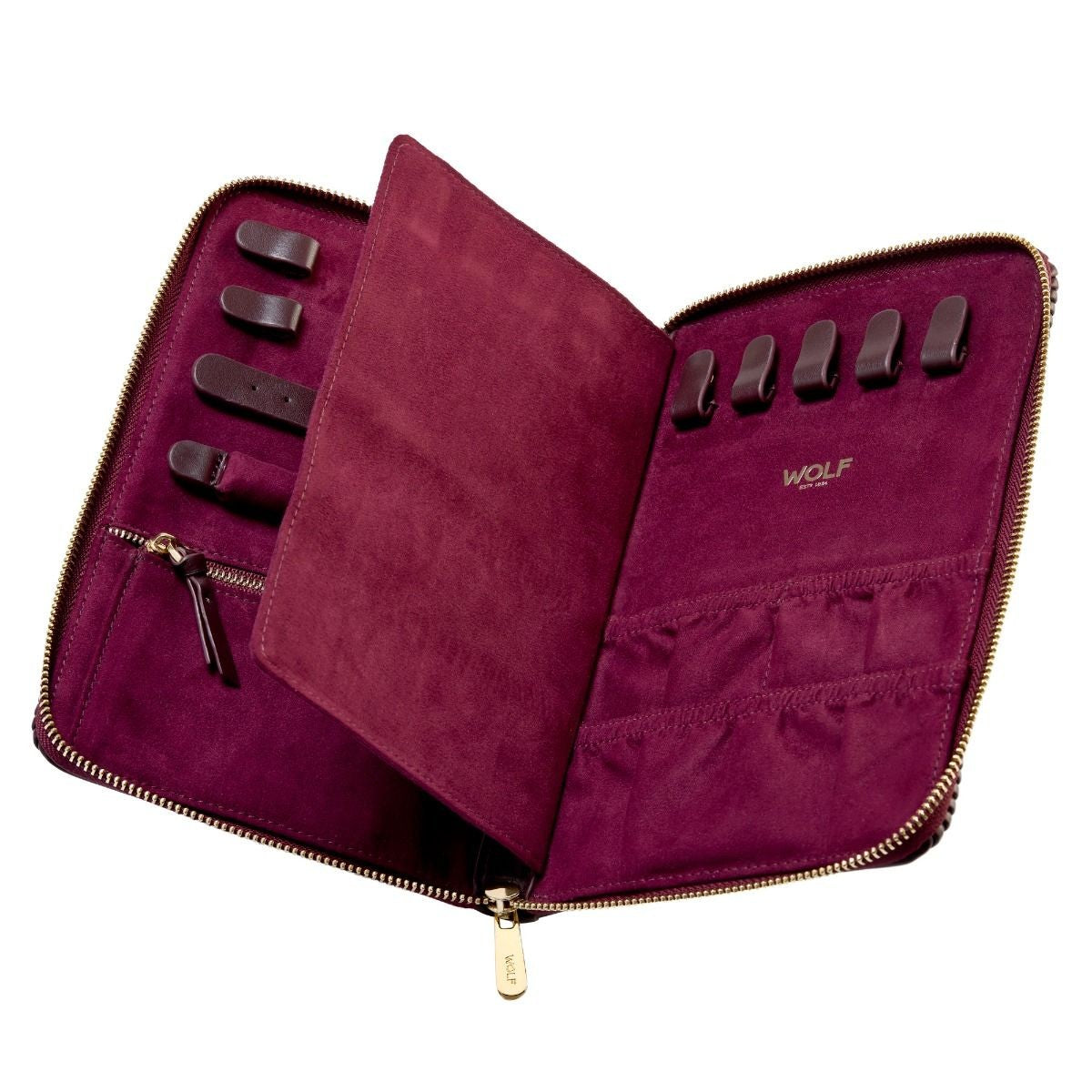 Wolf Bella Anti-Tarnish Bordeaux Jewelry Portfolio