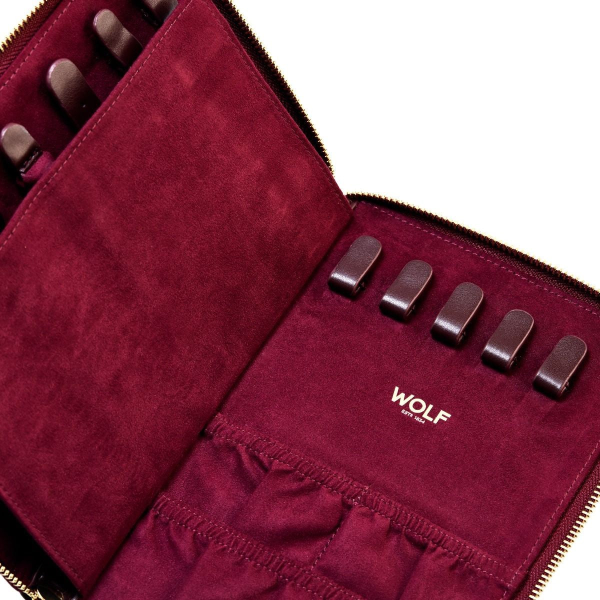 Wolf Bella Anti-Tarnish Bordeaux Jewelry Portfolio