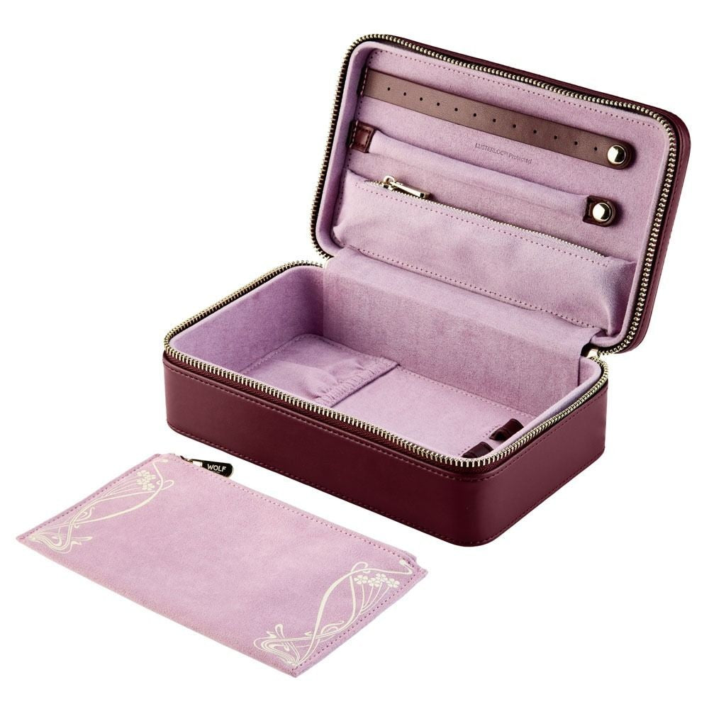 Wolf x Liberty Burgundy Ianthe Medium Jewelry Zip Case