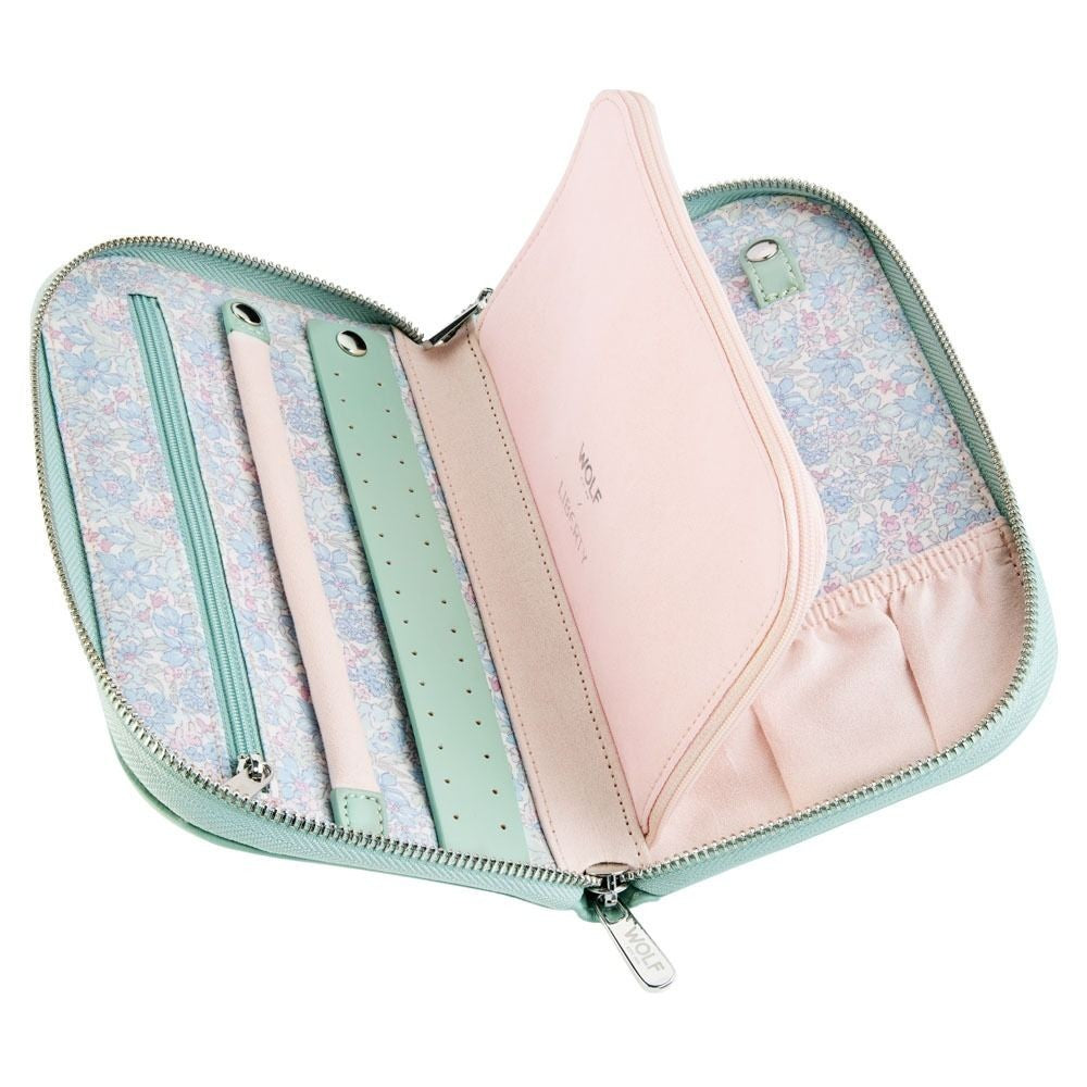 Wolf Liberty Julia Print Sage Anti-Tarnish Jewelry Portfolio