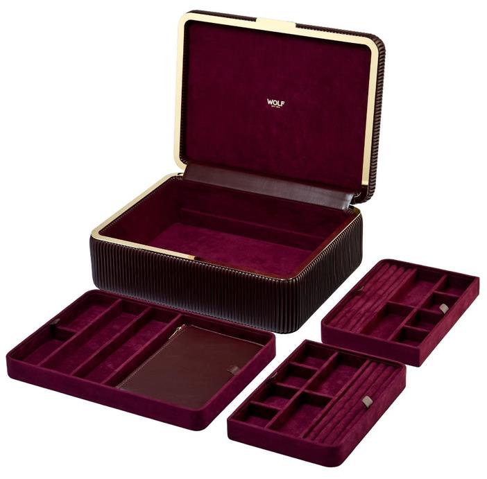 Wolf Bella Bordeaux Large Jewelry Box