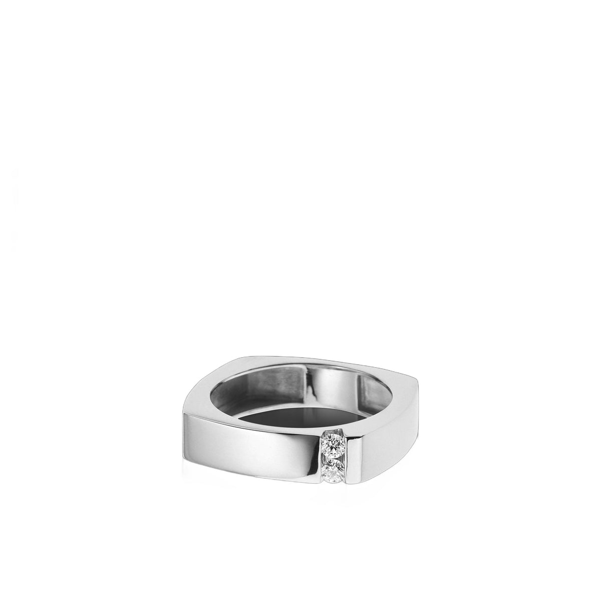 Square Diamond Band in White Gold
