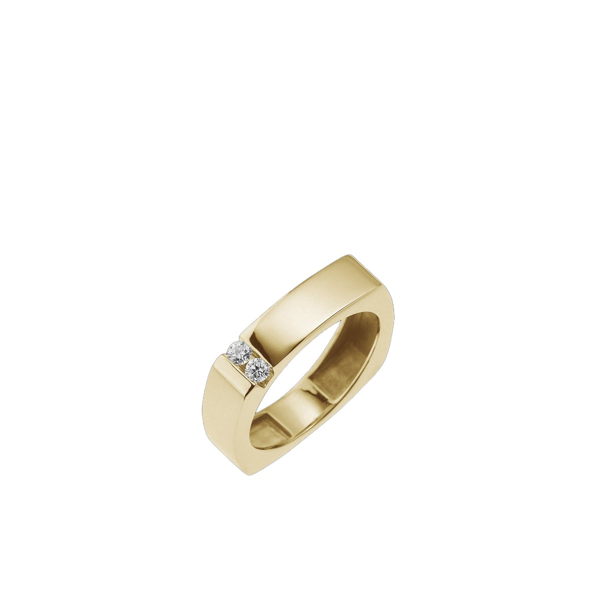 Square Diamond Band in Yellow Gold