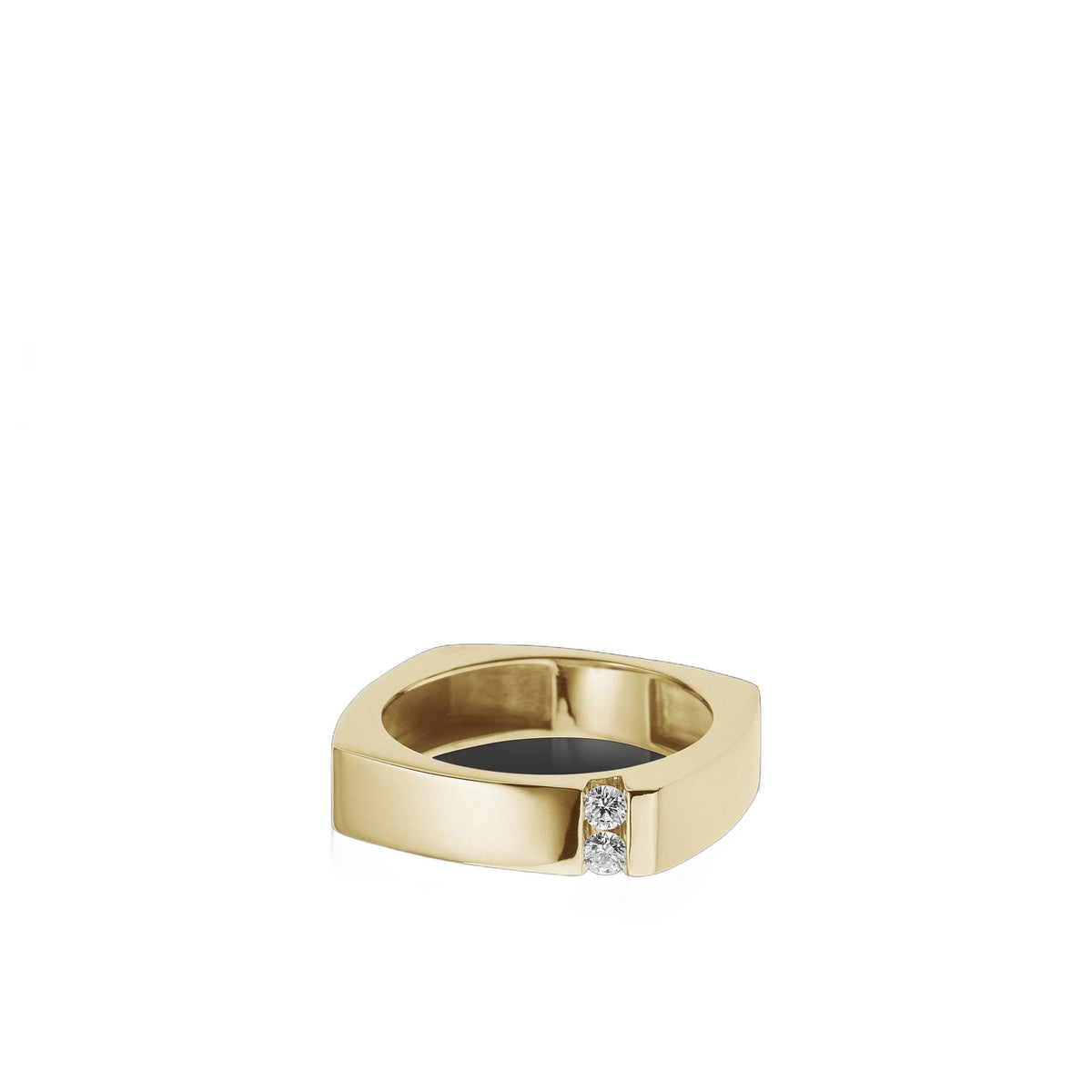 Square Diamond Band in Yellow Gold