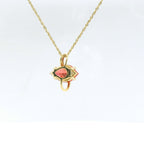 Chatham 1.65ct Lab Flame Padparadscha & Diamond Pendant