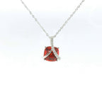 Chatham 3.56ct Lab Ruby & Diamond Pendant